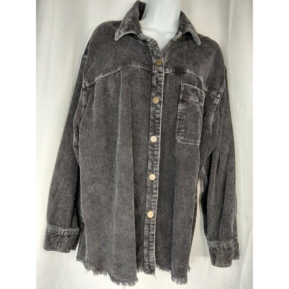 La Miel L Corduroy Button-Up Shirt Jacket For Women SIZE L - Picture 1 of 7